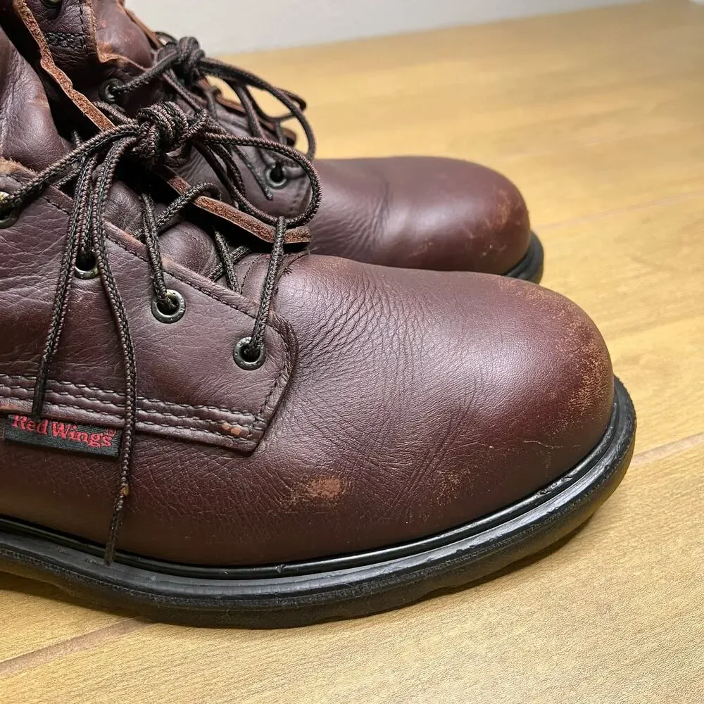 Red Wing 606 Leather Work Boots Soft Toe‎ EH USA Made Brown Men’s Size 14 E2